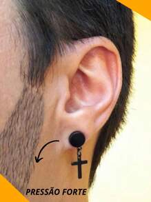 Men's Earrings - 槍黑色 - 查看 2