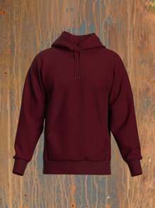 Men Sweatshirts - 酒紅色 - 查看 3