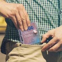 Thử thách tiết kiệm với sổ tay mini: Ngân sách tiết kiệm $150/$300/$500/$1000, ví đựng tiền mặt, sổ tay lập kế hoạch ngân sách. - Nhiều màu - Xem 3