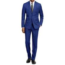 Braveman Men's Formal Two Piece 2-Piece Slim Fit Cut Suit Set - 藍色 - 查看 1