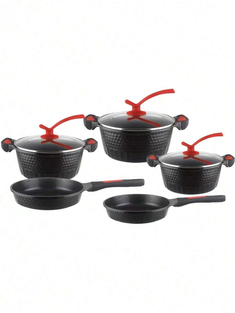 Bateria Cocina 8pz Ceramica Antiadherente Duly D´ Luxe - Negro - Ver 1