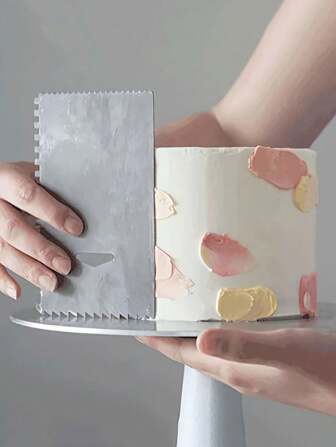 1 Espátula De Crema De Acero Inoxidable, Espátula De Mantequilla, Kit De Cocción, Espátula De Mantequilla Con Dientes