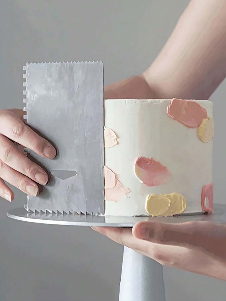 1pc Stainless Steel Cream Spatula   Butter Spatula, Baking Kit, Butter Spatula With Teeth - Silver - View 1