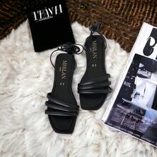 Sandalias Gladeadoras Sin Tacón De Tiras Cruzadas 01 MHILAN - Negro - Ver 3