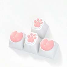 Custom Cat Paws/Butts PC Silicone PBT Keycaps Compatible For Mechanical Keyboard - Pink - View 1