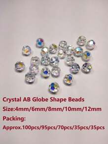 1條奧地利風格球形水晶玻璃珠串，切割間隔珠，適用於手鍊，項鍊，腳鍊，玫瑰經，天主教玫瑰經，串珠 - 無色 - 查看 2
