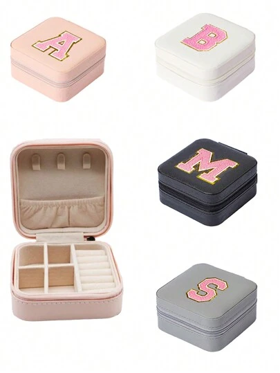 1 件旅行珠宝收纳盒，带多个隔层的小型珠宝收纳盒，适合女孩和女士（不含珠宝）珠宝收纳袋生日礼物/教师礼物/妈妈礼物/送给妈妈的礼物戒指耳环项链手链生日礼物/教师礼物/妈妈礼物/送给妈妈的礼物戒指耳环项链手链化妆包化妆包化妆品收纳盒化妆品收纳