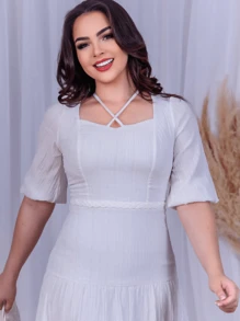 Women Dresses - 白色 - 查看 2