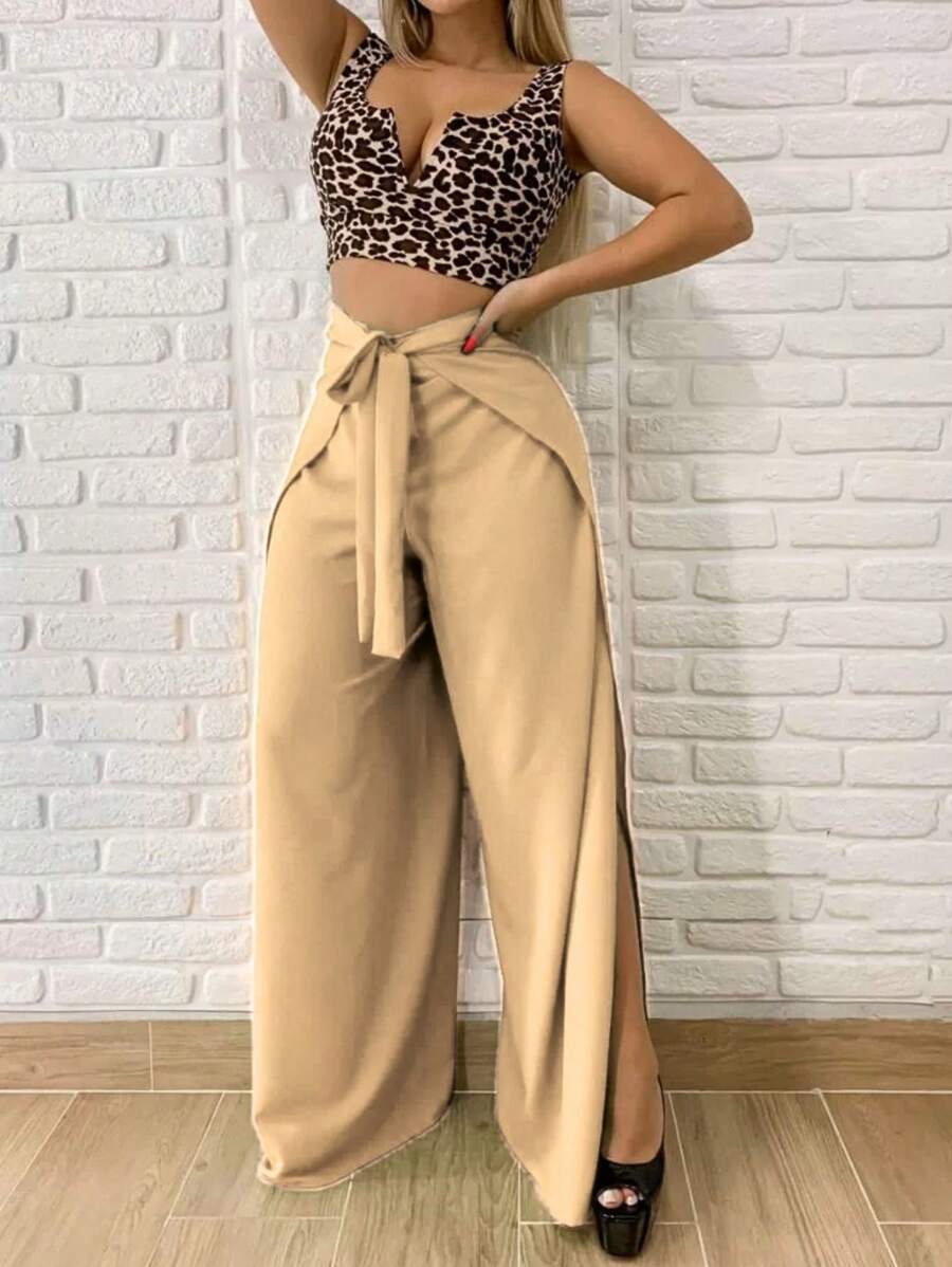 Women Pants - 米色 - 查看 1