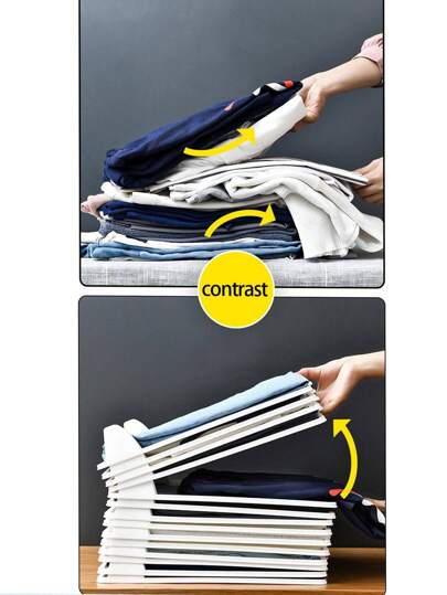 10 Layer Clothes Folding Board, Plastic Clothes Storage And Organizer Device, Folding Clothes Board Storage Rack, Slouchy Folding Clothes Board