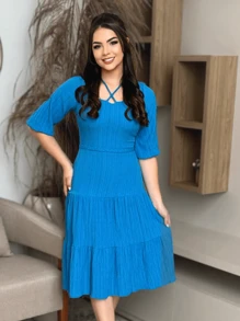 Women Dresses - 藍色 - 查看 2