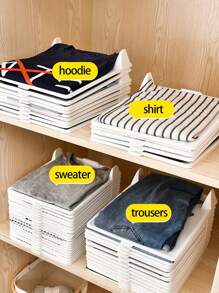 10 Layer Clothes Folding Board, Plastic Clothes Storage And Organizer Device, Folding Clothes Board Storage Rack, Slouchy Folding Clothes Board