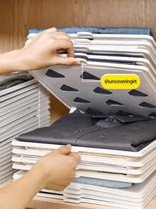 10 Layer Clothes Folding Board, Plastic Clothes Storage And Organizer Device, Folding Clothes Board Storage Rack, Slouchy Folding Clothes Board