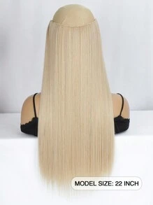 nimoki 22Inch Invisible Wire Hair Extensions For Daily Use Straight Wire Hairpiece Synthetic Hair Extensions With Transparent Adjustable Wire For Women(Blonde) - Gold - View 6