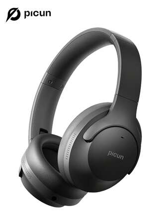 Picun Hybrid Active Noise-Proof Headphones With Built-In Microphone, 100H Playing Time Hi-Res Audio & Deep Bass Wireless Over Ear Foldable Headphones For Travel, Home, Office, Gym