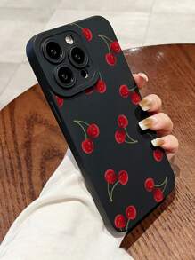 夏季1PC黑瞳倒置樱桃手机壳兼容 11、12、13、14 Pro Max防水防震防摔防刮 - 彩色 - 查看 2