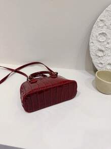 女士时尚简约手提包、单肩包、休闲斜挎包，送给妈妈的礼物，时尚酒红色钱包 - 酒紅色 - 查看 7