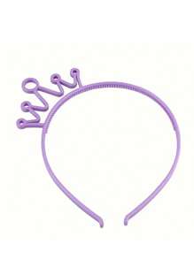 6pcs/Set Random Color Mixing Children's Cute Princess Sweet Hair Band, Plastic CrownHeadband Children's Dress Up Girls Candy Color Headband Party Crown, Idealchoice For Gifts - Multicolor - View 7