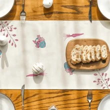 1 Pieza, Camino De Mesa, Camino De Mesa Con Diseño De Zanahorias, Conejo, Conejito, Camino De Mesa Con Tema De Pascua Feliz, Decoración De Mesa De Comedor De Cocina De Temporada Para Interiores, Decoración De Fiestas - Multicolor - Ver 2