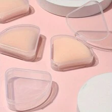 Caja de almacenamiento para 2/6/10 borlas de polvo, contenedor de almacenamiento de borlas de polvo de belleza, conveniente para salir, caja de almacenamiento esencial para viajes, caja de almacenamiento de cosméticos, puede almacenar monedas y artículos pequeños, multifuncional para uso doméstico - transparente - Ver 6