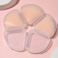 Caja de almacenamiento para 2/6/10 borlas de polvo, contenedor de almacenamiento de borlas de polvo de belleza, conveniente para salir, caja de almacenamiento esencial para viajes, caja de almacenamiento de cosméticos, puede almacenar monedas y artículos pequeños, multifuncional para uso doméstico - transparente - Ver 1