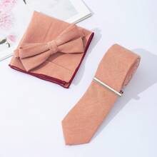 4 cái/bộ Nam Cao-kết thúc Thon gọn Len Cà vạt , Nơ thắt , Hình vuông bỏ túi Và Kẹp cà vạt Tổ hợp Bộ , Thích hợp Đối với Sinh nhật Và Ngày lễ Hoàn hảo Đối với Đám cưới , , Ngày tháng , Bữa tối , Và - Bộ cà vạt bốn mảnh vừa vặn - Xem 14