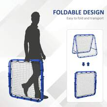 HOMCOM Football Rebounder Net, Double Sided Football Rebound Goal With 5 Adjustable Angles, Garden Football Training Equipment - Blue - View 7