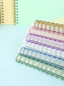 1 Miếng Morandi Màu sắc PP Che phủ Sổ ghi chép xoắn ốc Với Đường ngang Đối với Sinh viên Và Làm Việc  Sử dụng ( 80 ) - Màu xanh lam - Xem 5