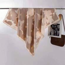 1入時尚優雅極簡風格90 twill女士圍巾，印花圍巾適合休閒和時尚街頭外出，可作頭巾、髮帶、頭帶，用於搭配裝扮更為理想 - 彩色 - 查看 7