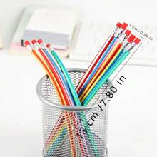 20入組可愛的文具彩色柔韌鉛筆，帶有橡皮擦有趣的文具學生學校辦公用品隨機 - 彩色 - 查看 2