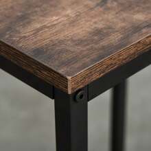 HOMCOM Industrial Bar Height Dining Table Set With 2 Stools & Side Shelf, 3 Pieces Coffee Table For Dining Room, Kitchen, Dinette - Brown - View 10