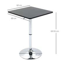 HOMCOM Modern Height Adjustable Counter Bar Table With 360° Swivel Tabletop And Electroplating Metal Base, Pub Desk For Living Room, Kitchen, Restaurant, Pub, Black And Silver - Black - View 5
