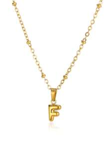 精致泡泡字母吊坠配饰优雅时尚 26 个英文字母首字母吊坠项链女士 - 金黃色 - 查看 29