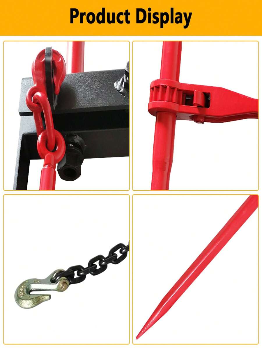 43" Hay Bale Spear Attachment, 3000 LB Capacity, Front Skid Steer Tractor Loader Bucket