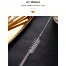 304 Stainless Steel Straws Set, Creative Colored Metal Straws For Bubble Tea, Beverage, Coffee - Rose Gold - View 11