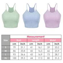 Moclever 3 Pack Comfortable Women Crop Basic Tank Top Ribbed Knit Sleeveless Round Neck Women Tops 9 Color Machine Wash Summer Crop Top For Girls S To XL For Wedding Shopping Dates Club Party Sleeping - Tím + Xanh + Xanh - Xem 6