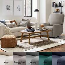 Harkawon Swivel Rocker Recliner Chair, Glider Rocker Recliner, Rocking Chair Nursery, Fabric Chair With High Back, Deep Seat, For Living Room, Bedroom - Light Grey - View 3
