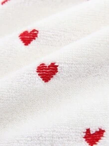 1件/2件装（毛巾+浴巾）加厚毛圈毛巾套装，提花爱心图案，速干，柔软吸水，适用于洗脸/洗澡，浴室、健身房、SPA、游泳池等场所，家居浴室装饰，秋季装饰，返校季装饰，美容院家居浴室浴巾，适用于美容院、酒店、运动、家居用品、毛巾、护肤浴巾 - 白色 - 查看 10