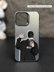 1pc Fashionable Boy Pattern Shockproof Phone Case, Compatible With Apple And Samsung Devices - Multicolor - View 2