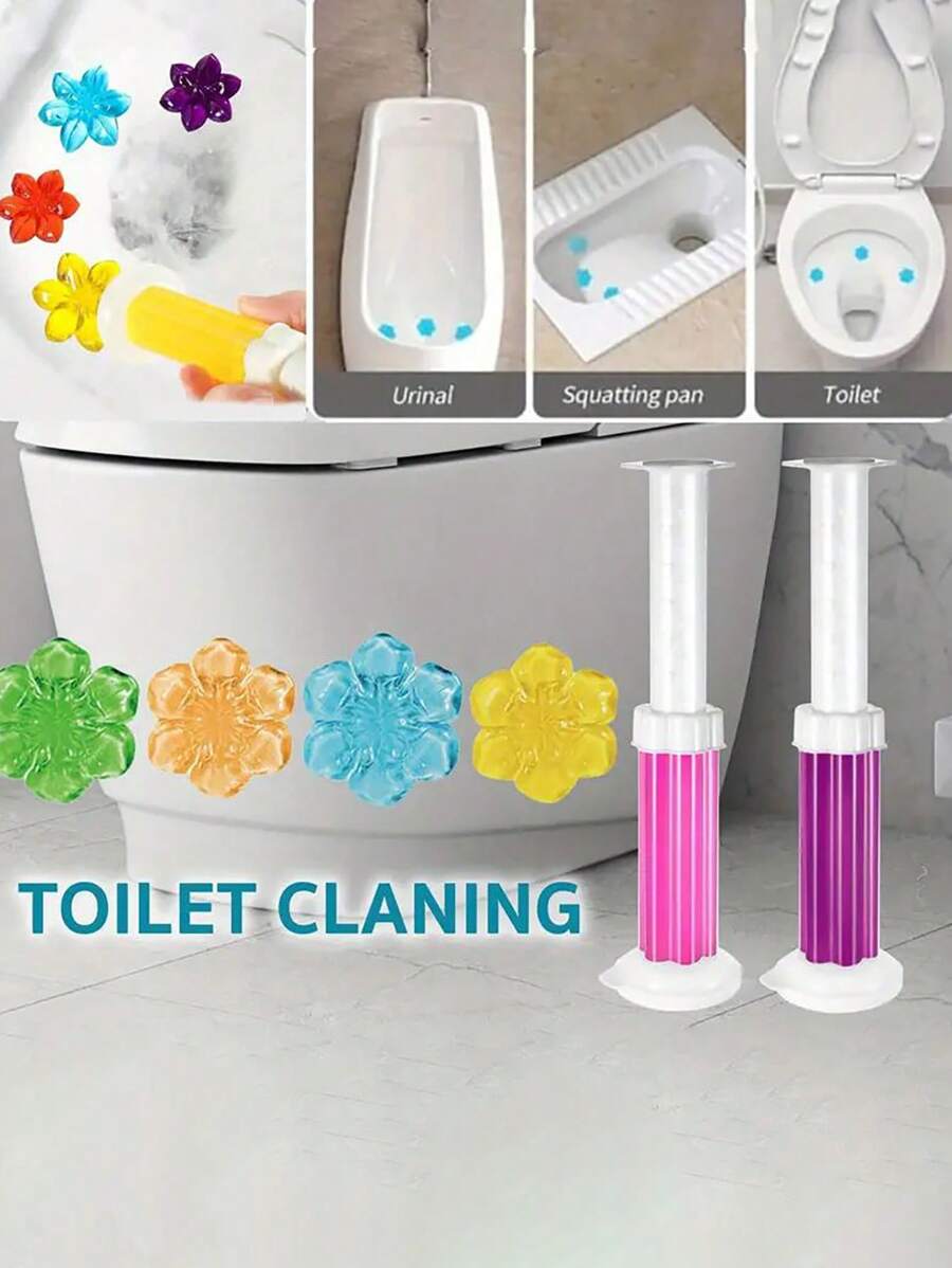 3pcs Deodorant Automatic Toilet Gel Toilet Blossom, Toilet Bowl Gel