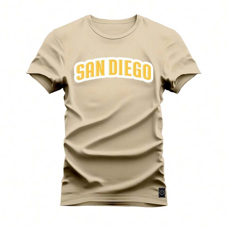 Men T-Shirts - 卡其色 - 查看 1