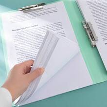 A4 Folder Strong Single And Double Clip Thickened Plate Clip Small Fresh Morandi Color Information Folder With Classification Label File Folder Student Test Paper Clip Poster Resume Favorite - Double Clip-morandi Green - View 5