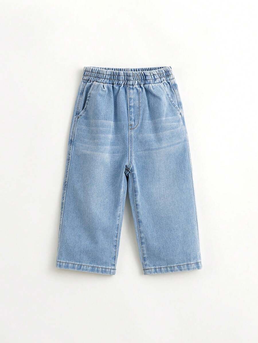 MARC&JANIE Young Boys' Casual Solid Color Straight Leg Jeans, Spring - Light Wash - View 1