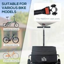 HOMCOM Bicycle Trailer Cargo Jogger Luggage Storage Stroller With Towing Bar - Black