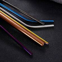 304 Stainless Steel Straws Set, Creative Colored Metal Straws For Bubble Tea, Beverage, Coffee - Rose Gold - View 5