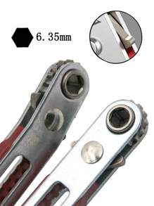 STONEGO 1PC Narrow Space Double-Direction Ratcheting Screwdriver Suitable For Bending, Turning Corners, Elbows, Right Angles, And Compatible With Phillips And Slotted Screwdriver Heads Tool - Silver - View 4