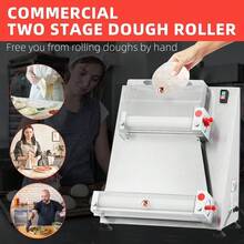 Commercial Dough Roller Sheeter,Max 16",Electric Pizza Dough Roller Machine Automatic 370W Electric Pizza Dough Roller,Stainless Steel,Suitable For Noodle,Pizza Bread And Pasta Maker Equipment - Thép không gỉ - Xem 5