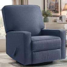 Harkawon Swivel Rocker Recliner Chair, Glider Rocker Recliner, Rocking Chair Nursery, Fabric Chair With High Back, Deep Seat, For Living Room, Bedroom - Blue - View 1