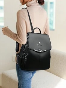Simple Casual Backpack,Large Capacity Waterproof Travel Outing Backpack,School Bag,Portable,Laptop Compartment,Large Capacity,For Teen Girls Women College Students,College,Middle School,High School,Outdoors,Travel,Outings,Elementary School,Office