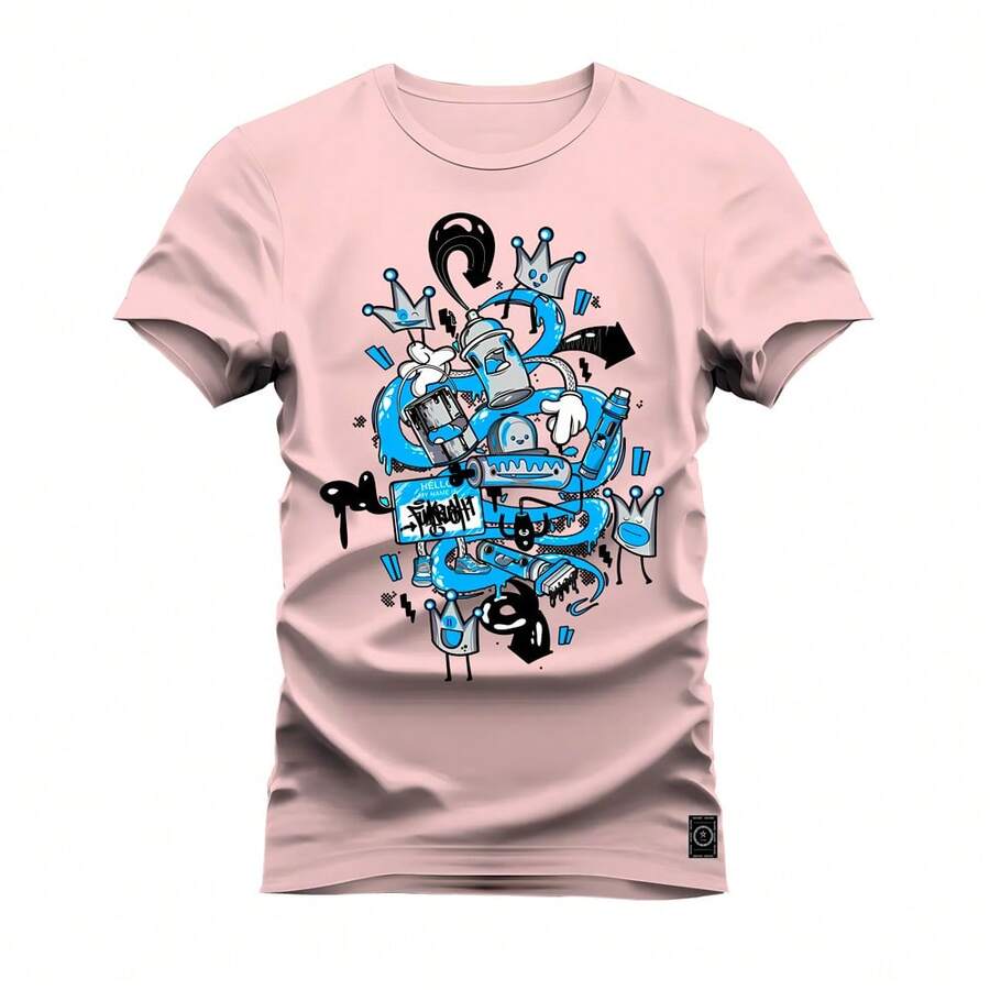 Men T-Shirts - 淺粉色 - 查看 1
